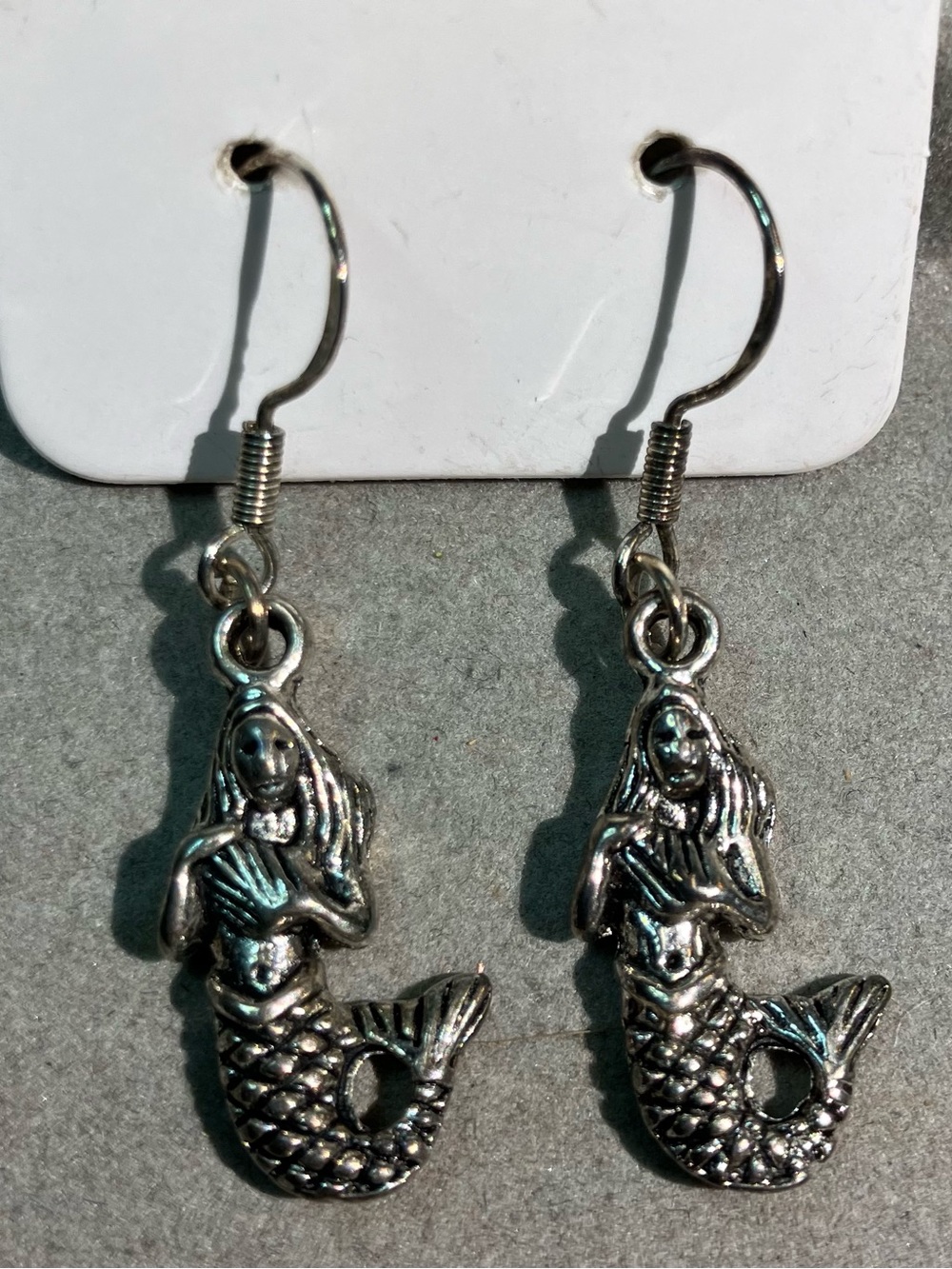 Silver Mermaid Dangle Earrings - Stylish Fish & Ocean Jewelry